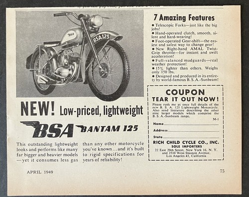 1949 bsa bantam - bsa, 125