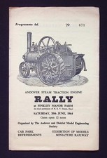 Andover Steam Traction Engine Rally Programme, 20 June 1964 at Finckley Manor
