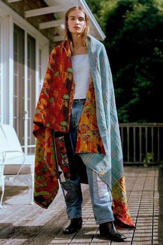 Reversible kantha quilt - reversible,