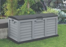 JUMBO XL  Grey Garden Storage Utility Cushion Box Shed Plastic Waterproof
