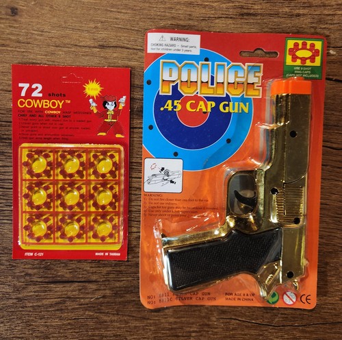 Police vintage cap gun toy - police,