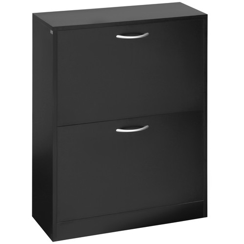 Homcom two drawer shoe - two, storage