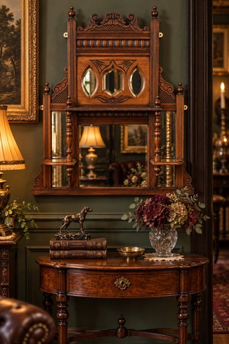 Antique victorian wall mirror - wall,