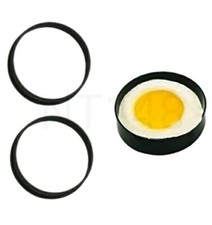 6 × EGG MOULD RINGS ROUND METAL KITCHEN FRIED EGGS BREAKFAST OMELETTE CHEF AID