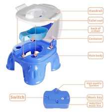 My Baby Boy 3in1 Training Toilet Children With Music,Potty for Kids Stool  Blue