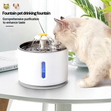 2.4L Cat Water Fountain for Pet Dog LED Drinking Water Bowl Automatic Dispenser