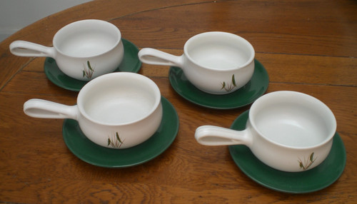 Four denby green wheat soup - denby,