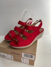 Clarks leather wedge heels
