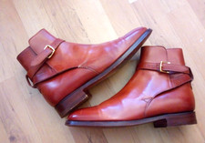 Crockett & Jones Tan Brown Leather Jodhpur Boots Size 65c Made In England VGC