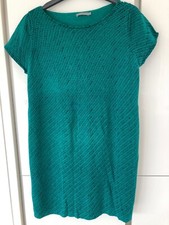 COS TUNIC DRESS, SIZE L - 14, GREEN NAVY BLUE DESIGN, COTTON