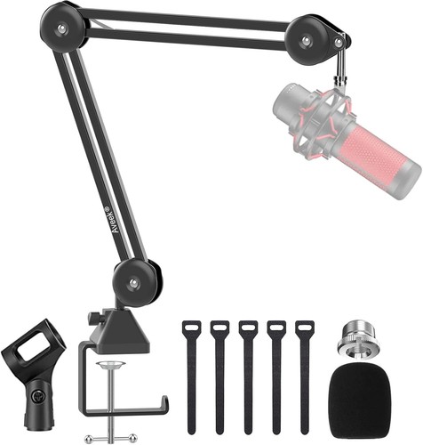 Microphone boom arm with - microphone, riser