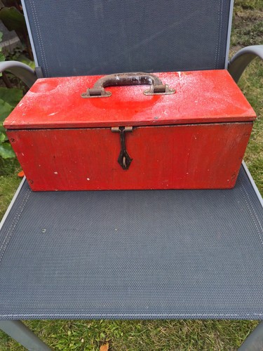 Vintage wooden tool box - tool,