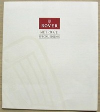 ROVER Metro GTi Special Edition Car Sales Brochure For 1992 Ref 4269