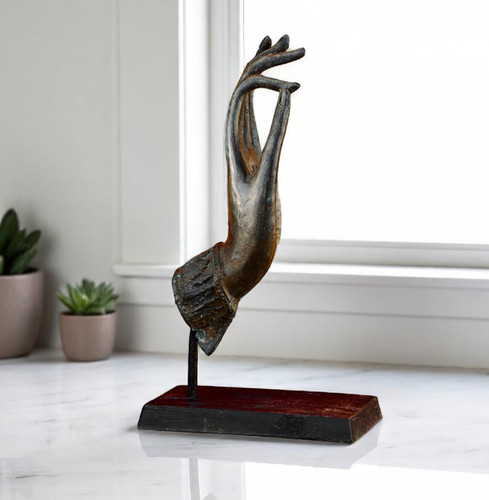 Bronze buddha hand statue - bronze,