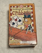 Vintage - Folding Wooden Cribbage Board Set (House of Marbles) & Playing Cards