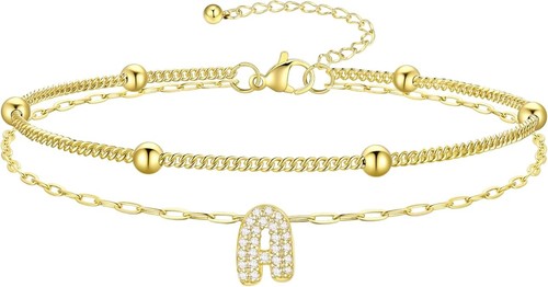 Initial ankle bracelets - initial,