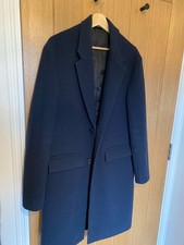 Zara Mens Navy Blue Overcoat