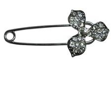 New Diamante Pearl Kilt Pin Brooch Safety pin Shawl Scarf Coat Hijab Cardigan UK