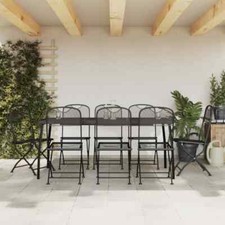 Swpsd 9 Piece Patio Dining Set Garden Coffee Table & Chairs Set Bistro V8N8