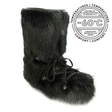 BRAND NEW BLACK BEAVER FUR WINTER BOOTS BOOT MEN MAN