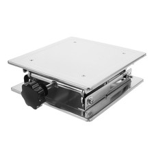 Lab Jack Stand Platform - Manual Lifting Table 200x200mm - Stainless Steel