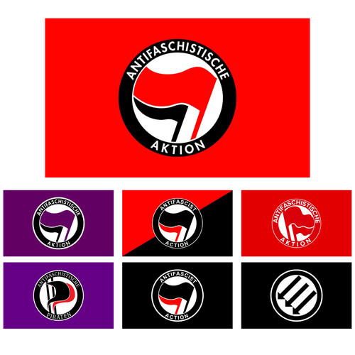 Antifa flag anti fascist - flag,