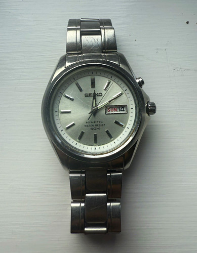 Seiko kinetic 5m62 0b80 silver - 5m62-0b80,