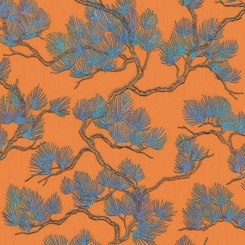 Design orange floral flower - id,
