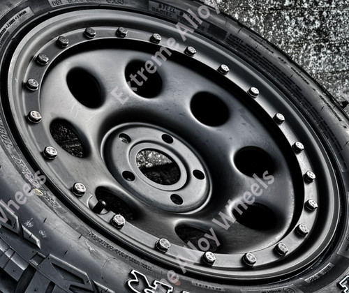 Black steel alloy wheels - steel,
