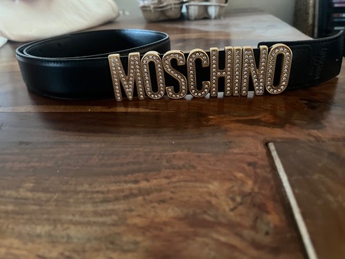Moschino belt black leather - belt,