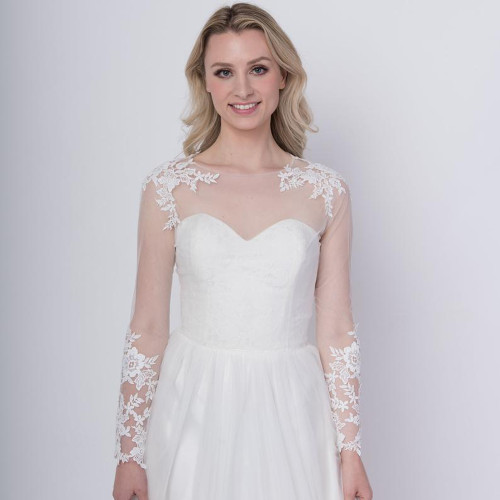 Lace appliques jacket scoop - lace,