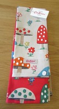 CATH KIDSTON SET OF 2 TEATOWELS 'MUSHROOMS - RED & STONE' 60 x 45cms  XMAS GIFT