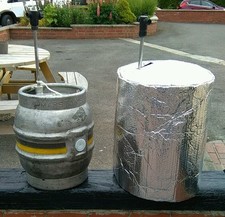 INSULATED CASK COVER, cooler, real ale, lager, beer, kegs outside party bar pub 