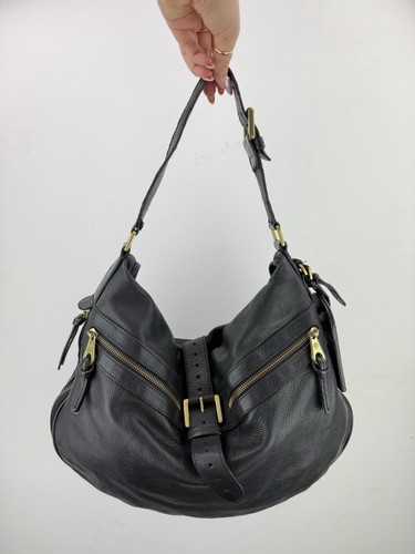Stunning vintage black - , leather