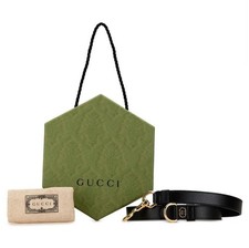 GUCCI GG Demetra Dog Pet Leash Lead 100cm Length 20mm Width Black & Gold BNWT