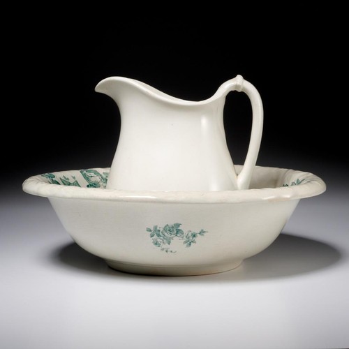 Antique ceramic green - ceramic, rose