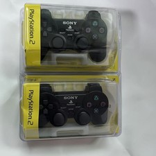 (2-piece set)OEM wireless controller black for tation 2 PS2（With receiver) UK