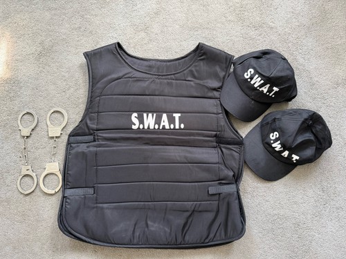Adult swat team black - team, vest
