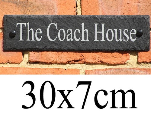 Rustic slate house gate sign - house,