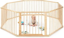 Wooden Baby Playpen Brown 68cm