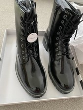 LEATHER ANKLE BLACK BOOTS WF