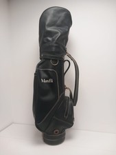 Vintage Leather Maxfli Golf Bag Inc Dividers & Rain Cover Ideal Carry Beginner 