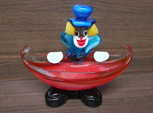 Murano glass clown trinket - murano,