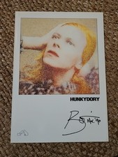 David Bowie, Ryko Art Print Hunky Dory official. printed signature 1990