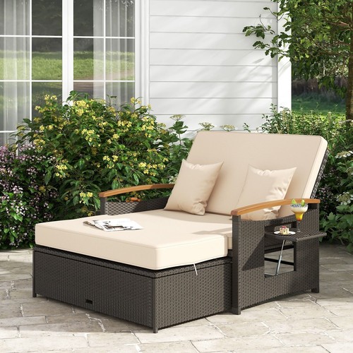 Outdoor wicker daybed with - wicker,
