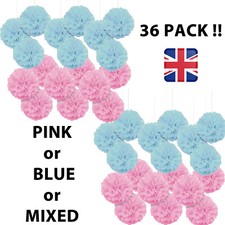 36 Paper Puff Balls Pom Poms