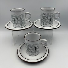 Hornsea Pottery Charisma Espresso Coffee Cups & Saucers x 3 Vintage 1970s