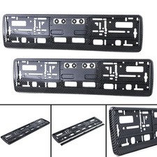 2x Carbon Fibre Hydrographic Car REG Licence Number Plate Surround Holder Frame