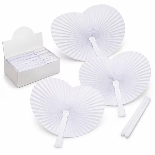 12pcs white heart - heart, folding