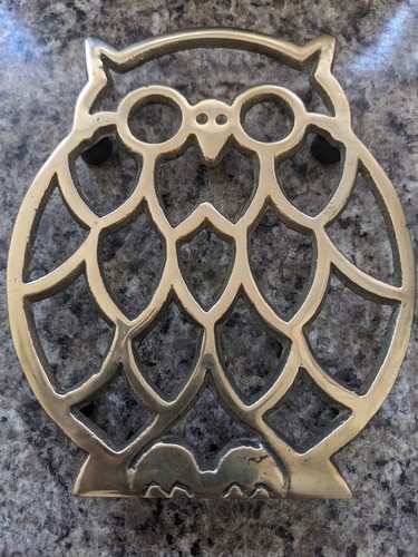 Vintage brass owl - vintage,